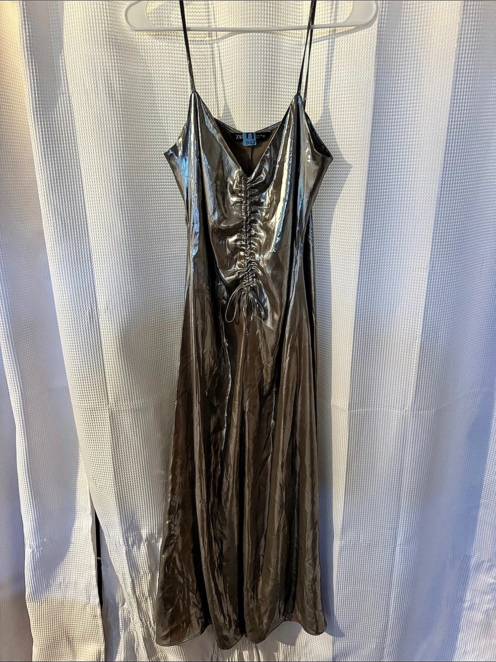 Zara  Foil Print Midi Slip Dress